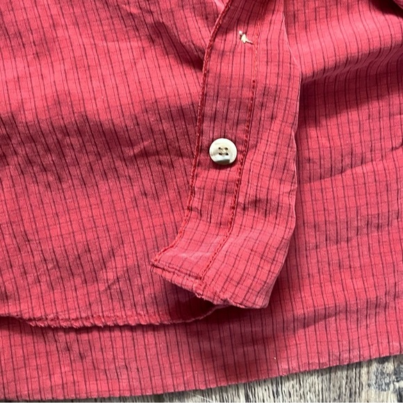 Columbia Men’s Shirt Size L Omni-Shade Red Short Sleeve Button Front - Picture 6 of 10